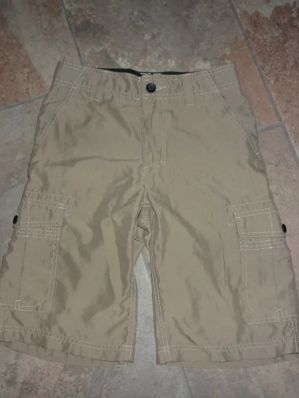 Lot 2 Shorts boy 14 quick dry type=adjustable Tony Hawk Khaki Cargo+Weatherproof